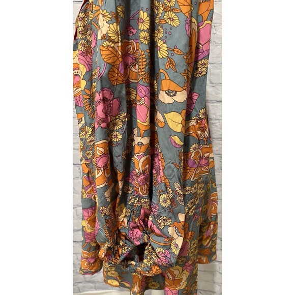 RusttyDustty Boho Floral Long Sleeve Button Front Shorts Romper Size 0XL - Picture 4 of 9
